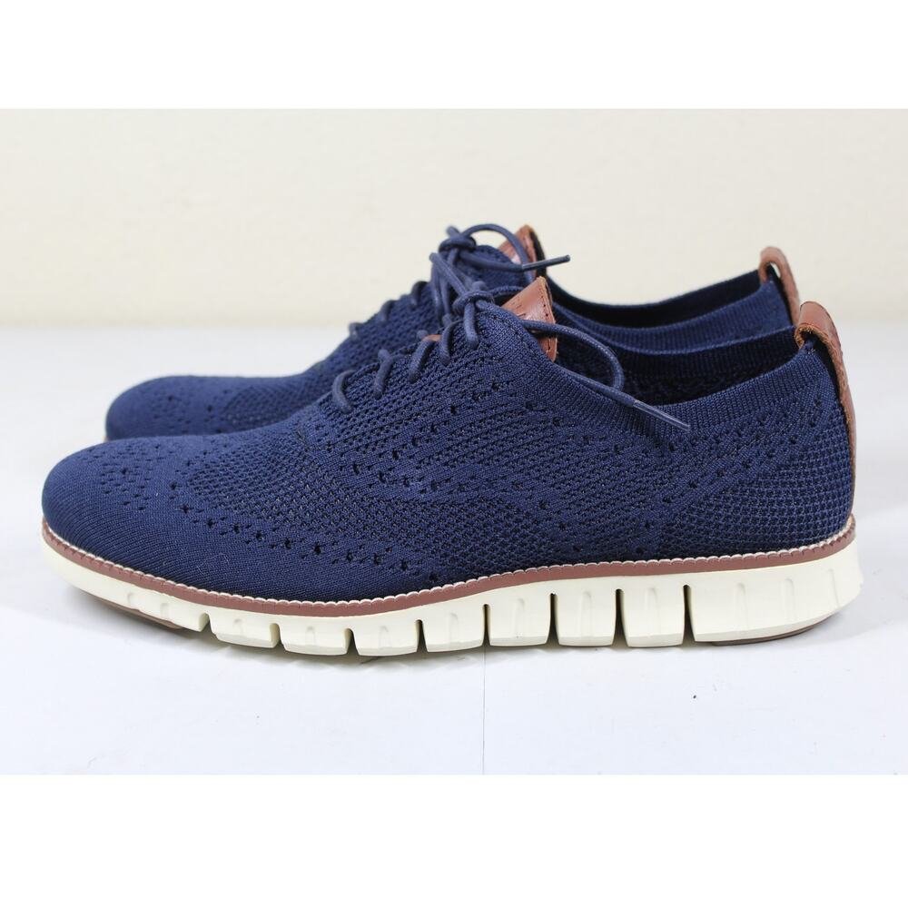 Cole Haan Stitchlite Wingtip Oxford Mens Size 9.5 M Shoes Blue White Dress Sneak
